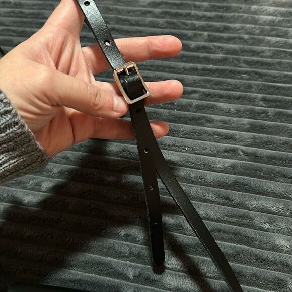 The Cambridge Satchel Company Small Leather Crossbody Bag Black & White - Picture 6 of 9